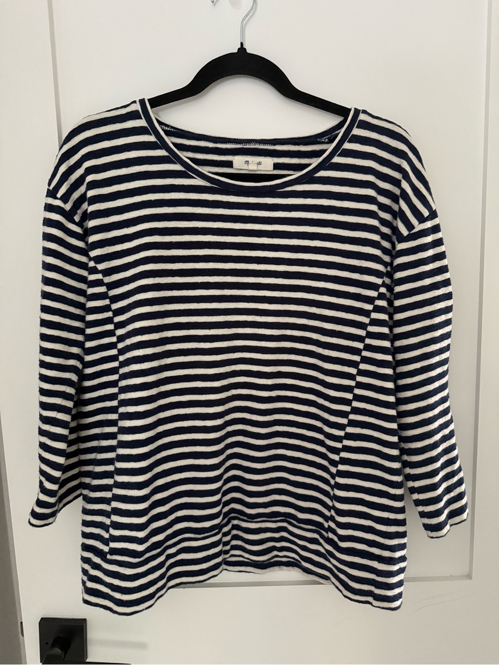 Madewell Navy & White Striped Long Sleeve Tee